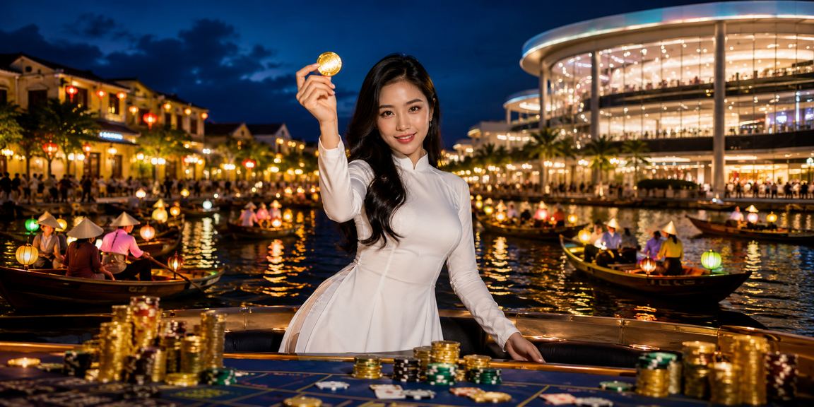 Người chơi Hội An tham gia game bài trực tuyến với trang phục áo dài truyền thống