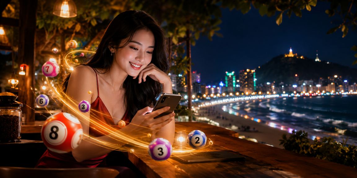 Người dùng Vũng Tàu xem kết quả xổ số trên ứng dụng điện thoại bên tách cà phê